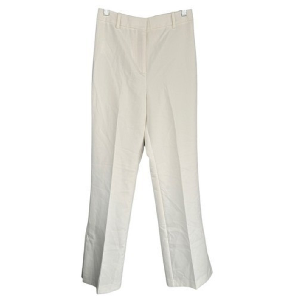 B8 Zara Wide Leg Split Hem Pants Cream White Tailored Trouser Womens Size S